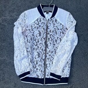 Kensie white lace jacket